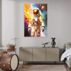 Obraz młodzieżowy do salonu, Astronauta Kosmos Planety 20x30