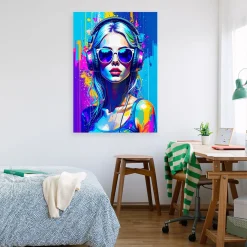 Obraz na płótnie, Abstrakcja Kolorowa Kobieta 20x30