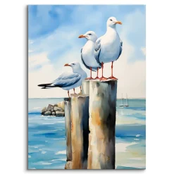 Obraz Na Płótnie Abstrakcyjne Mewy 20x30cm