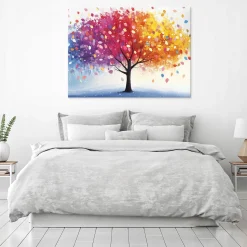 Obraz Na Płótnie Ścianę Drzewo Kolorowy Do Sypialni Salonu Kuchni 60X40