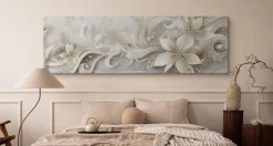 Obraz Panoramiczny Abstrakcyjne Kwiaty 145x45cm