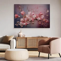 Obraz Różowe Abstrakcyjne Kwiaty 30x20cm