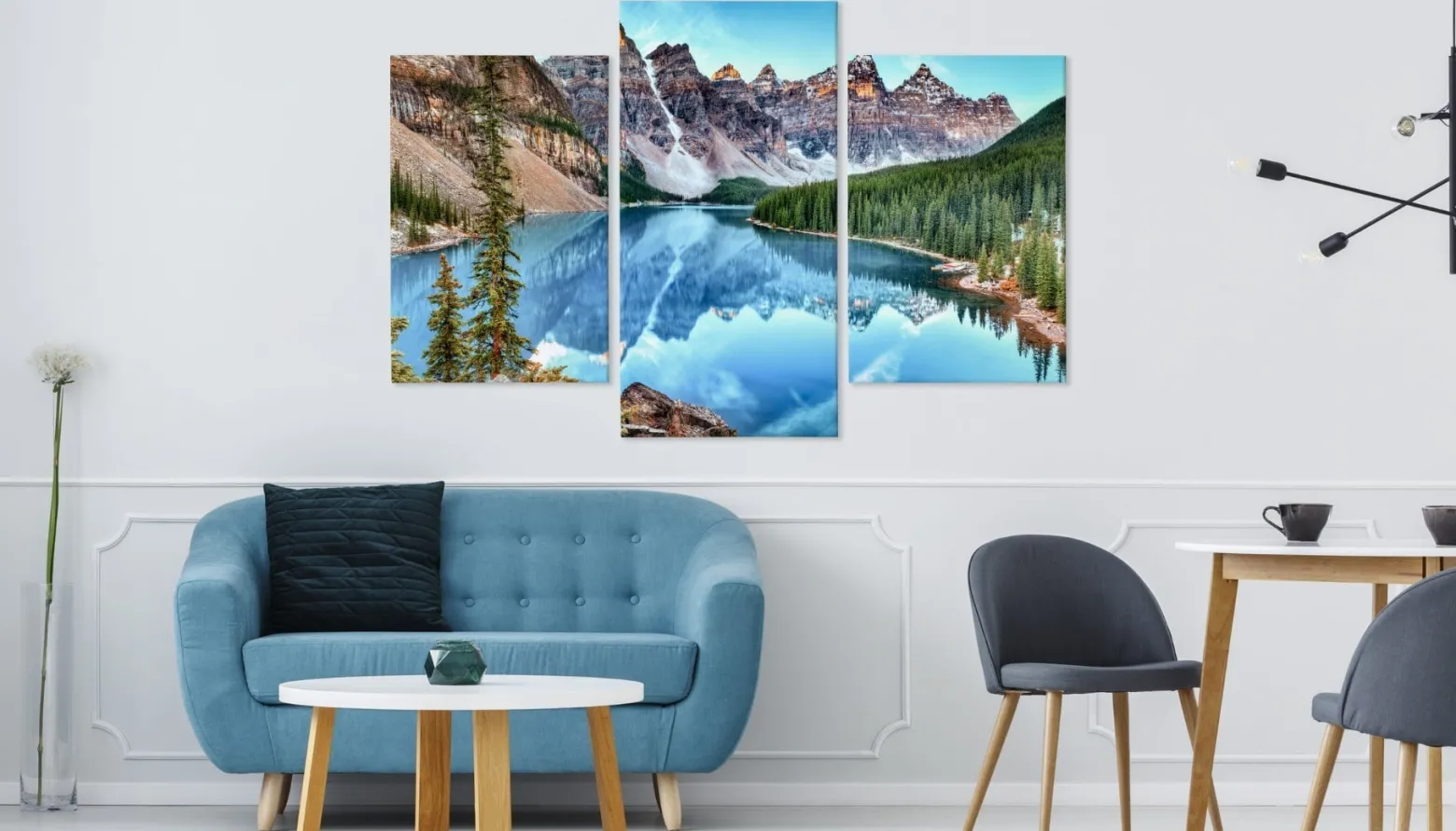 Obraz TRYPTYK Górski Krajobraz Jezioro 3D 90x60cm