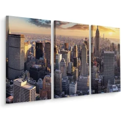 Obraz TRYPTYK Panorama Nowego Jorku 3D 60x40cm