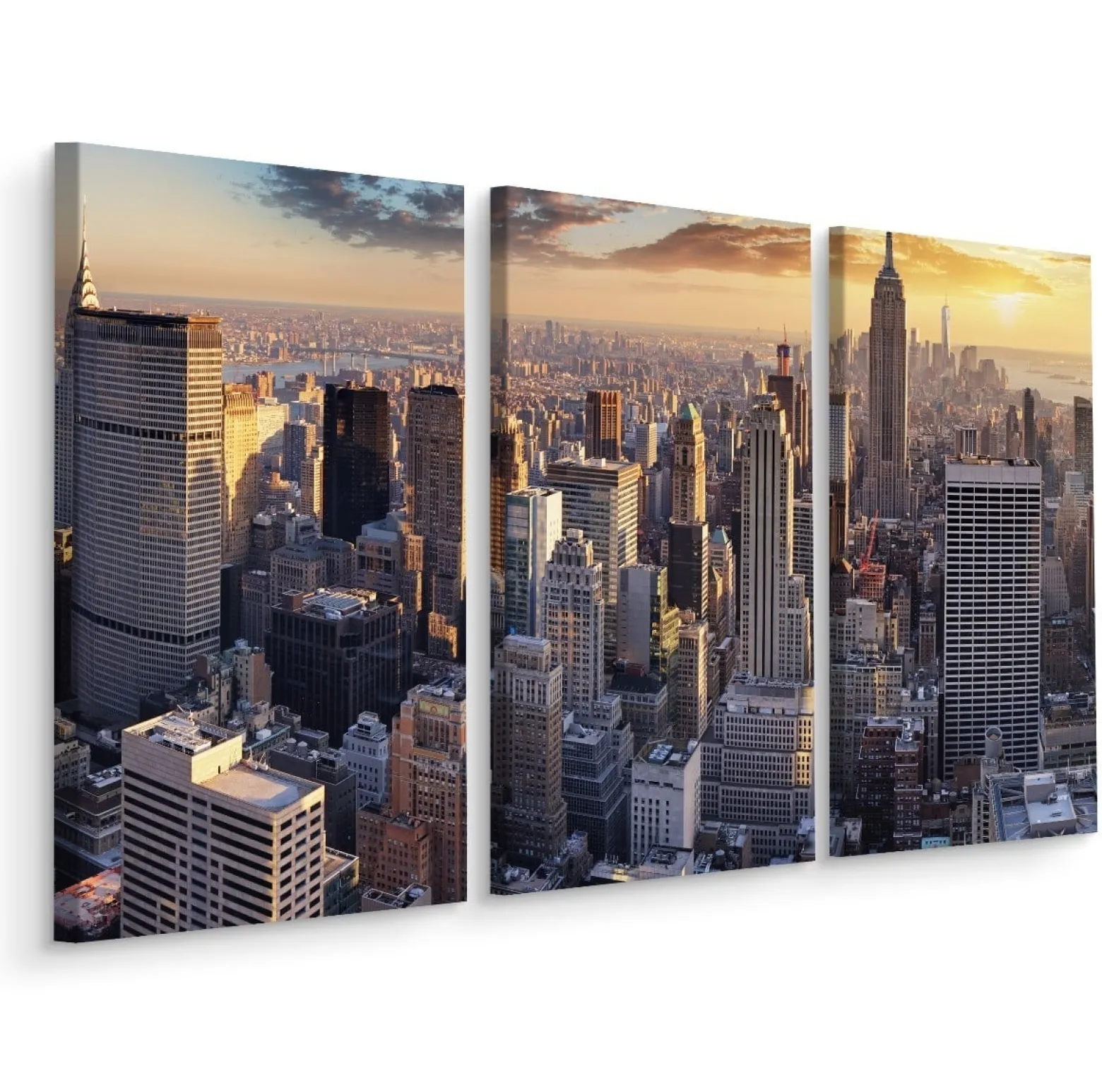 Obraz TRYPTYK Panorama Nowego Jorku 3D 60x40cm