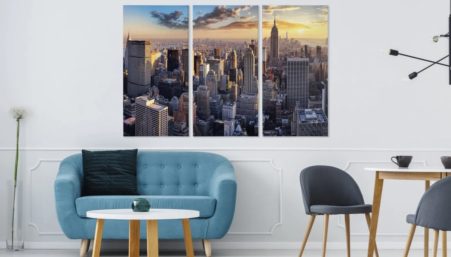 Obraz TRYPTYK Panorama Nowego Jorku 3D 60x40cm