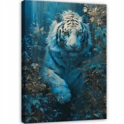 Obraz Tygrys Niebieski Na Płótnie Do Sypialni Salonu 40x60