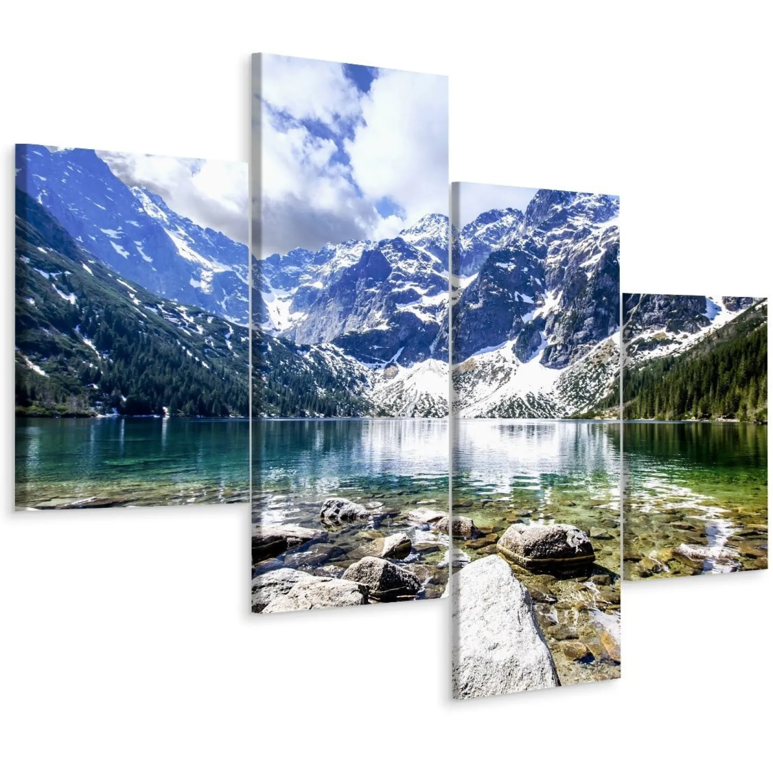 Obraz Wieloczęściowy Górski Pejzaż Morskie Oko 80x50cm