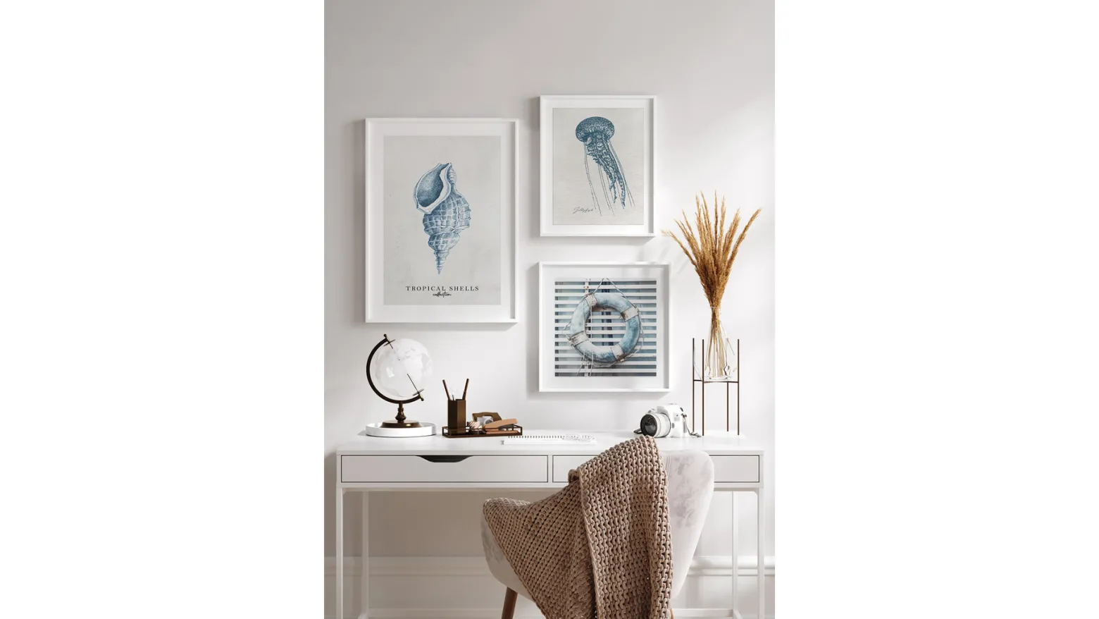 Obraz w ramie Tropical Shells Collection No. 1 53x73 cm