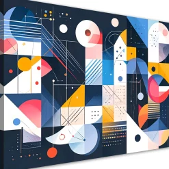 Obraz w stylu Bauhaus do salonu biura, Abstrakcja Kolorowa 30x20