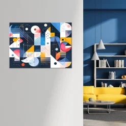 Obraz w stylu Bauhaus do salonu biura, Abstrakcja Kolorowa 30x20