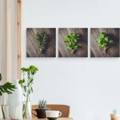 Obrazy Do Kuchni SET Świeże Zioła 120x40cm