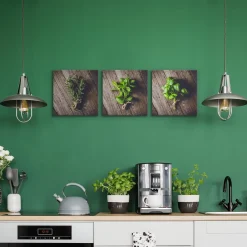 Obrazy Do Kuchni SET Świeże Zioła 120x40cm