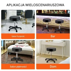 Obrotowe Krzesło z Regulacją Wysokości - Nośność 181 kg Czarne