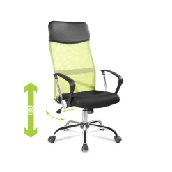 Obrotowy fotel z siatką mesh w kolorze zielonym