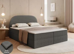 Łoże ALLURE 140x200 Ascot Graphite z topperem