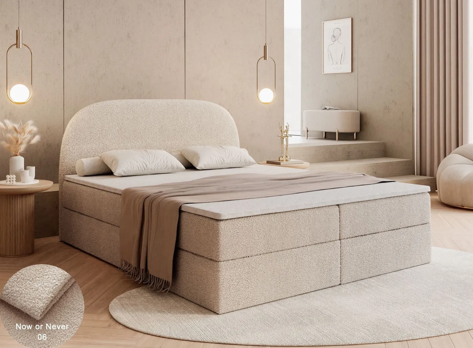 Łoże ALLURE 140x200 Now or never 06 z topperem