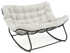Ogrodowa sofa, fotel bujany, poduszka jasny beż #210