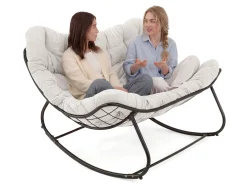 Ogrodowa sofa, fotel bujany, poduszka jasny beż #210