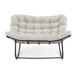 Ogrodowa sofa, fotel bujany, poduszka jasny beż #210