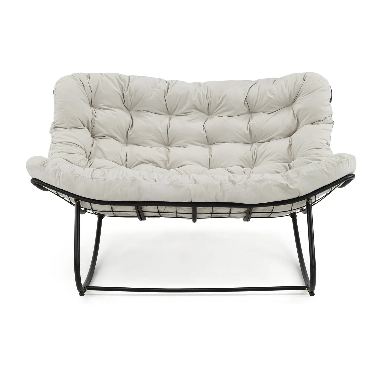 Ogrodowa sofa, fotel bujany, poduszka jasny beż #210