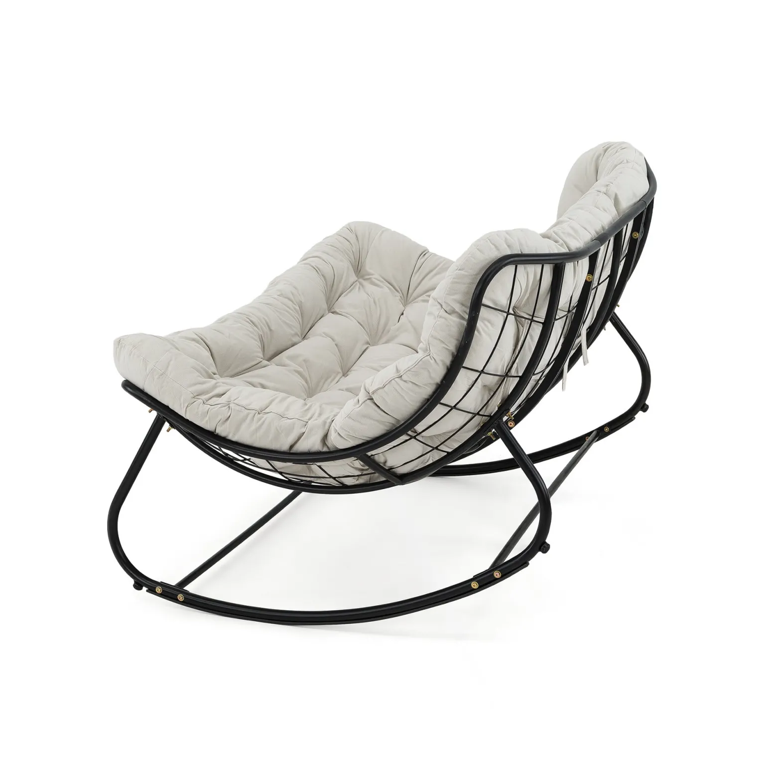 Ogrodowa sofa, fotel bujany, poduszka jasny beż #210