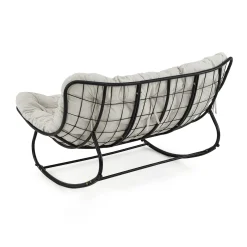Ogrodowa sofa, fotel bujany, poduszka jasny beż #210