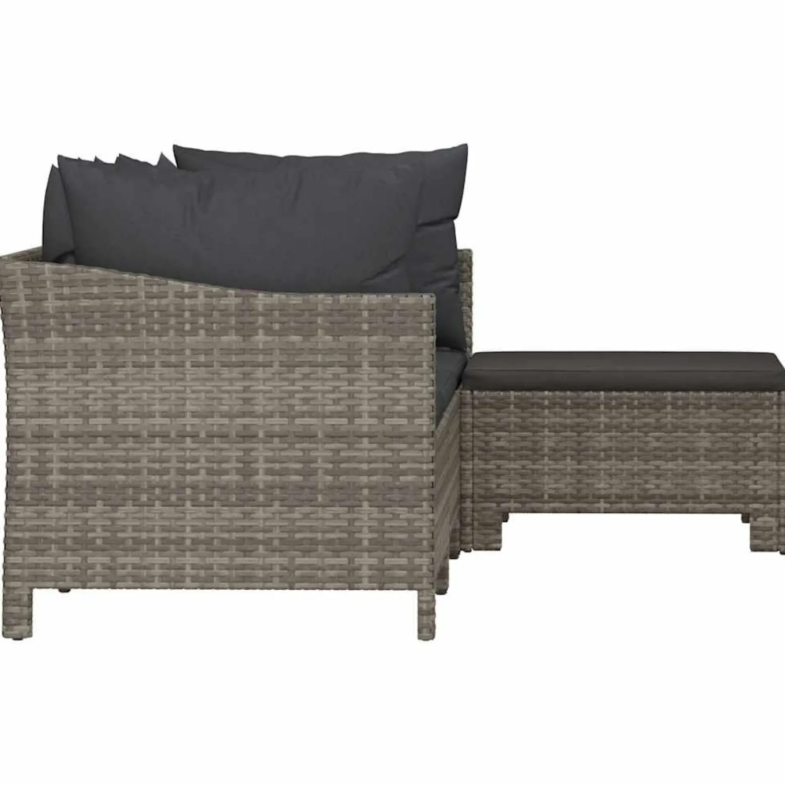 Ogrodowy zestaw wypoczynkowy Szary Technorattan 2x fotel + sofa