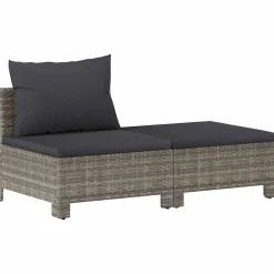 Ogrodowy zestaw wypoczynkowy Szary Technorattan sofa środkowa +
