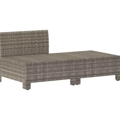 Ogrodowy zestaw wypoczynkowy Szary Technorattan sofa środkowa +