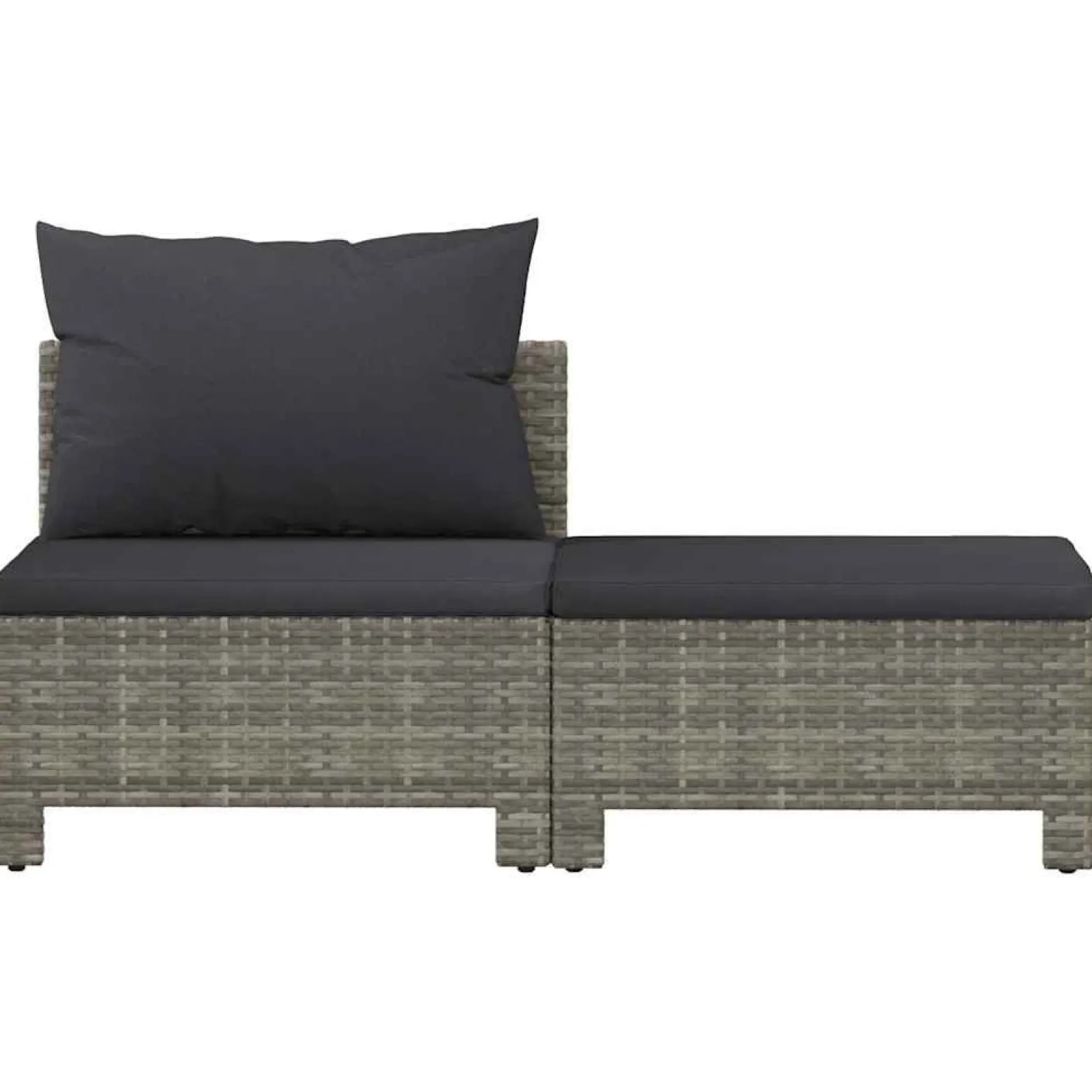 Ogrodowy zestaw wypoczynkowy Szary Technorattan sofa środkowa +
