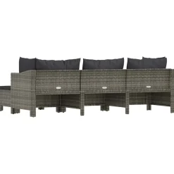 Ogrodowy zestaw wypoczynkowy Szary Technorattan 2x fotel + sofa