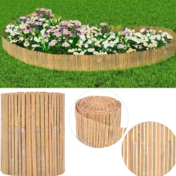 Ogrodzenie Brąz 30 x 1000 cm Bambus vidaXL