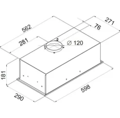 Okap szafkowy CIARKO SL BOX Glass 60 Czarny
