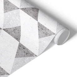 Okleina meblowa Szaro-białe trójkąty 50x100 Folia samoprzylepna