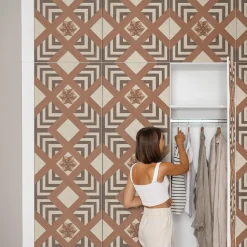 Okleina na meble Brązowe kwiaty 50x100 Folia samoprzylepna Salon