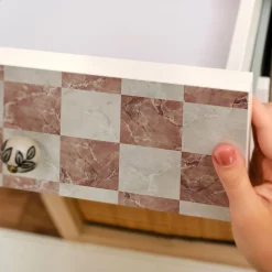 Okleina na meble Marmurowa kratka 50x100 Folia samoprzylepna Blat