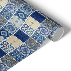 Okleina na meble Niebieska mozaika 50x100 Folia samoprzylepna DIY