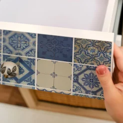 Okleina na meble Niebieska mozaika 50x100 Folia samoprzylepna DIY