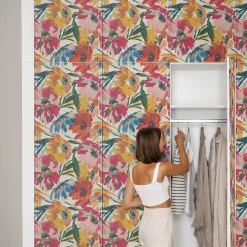Okleina na meble Żywe kwiaty 50x100 Folia samoprzylepna Kolor DIY