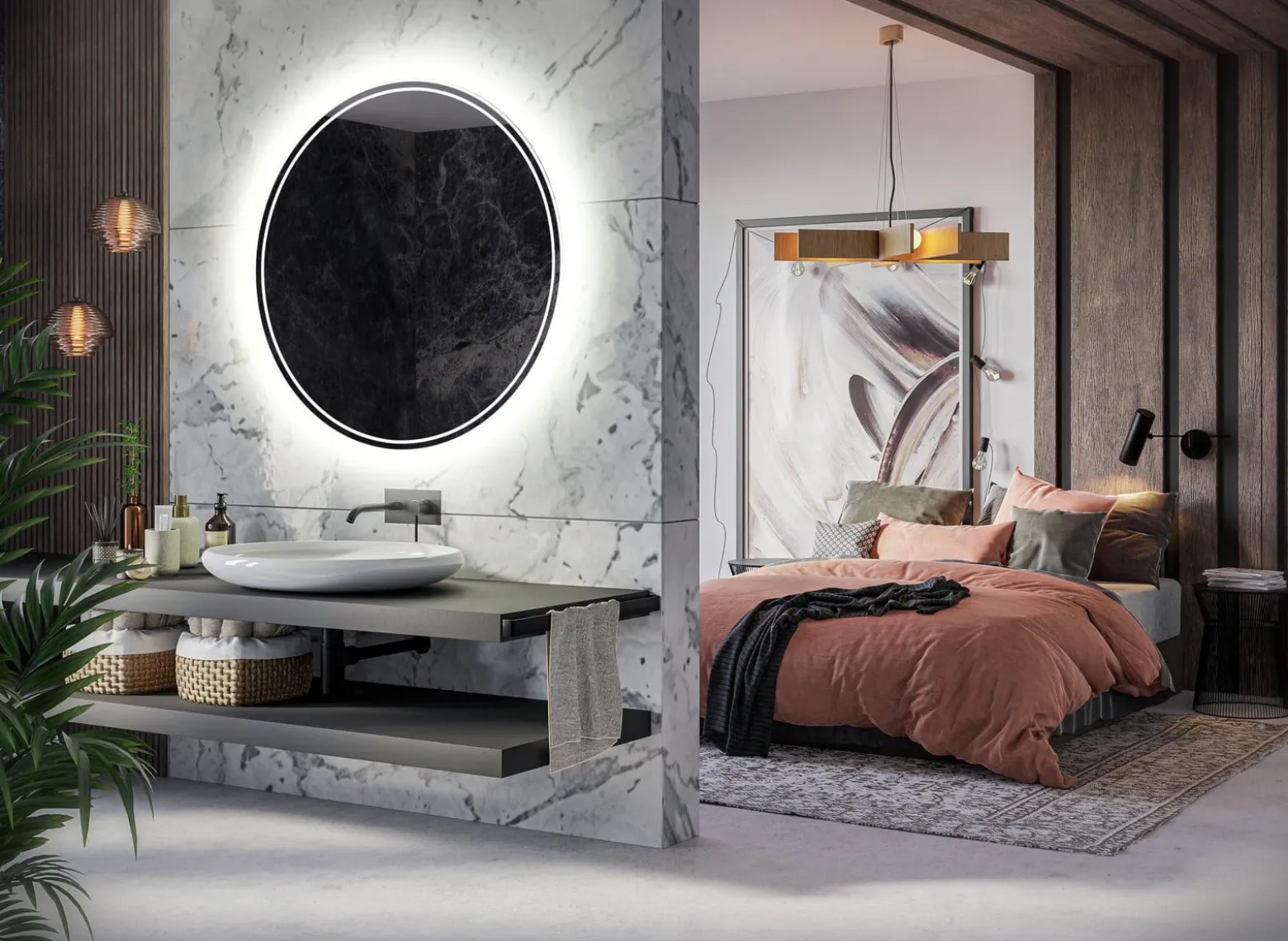 Okrągłe Lustro Łazienkowe Led Wenezia - 50Cm