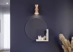 Okrągłe Białe Lustro z półką Lucija / średnica 60 cm