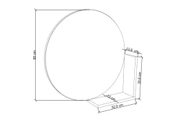Okrągłe Białe Lustro z półką Lucija / średnica 60 cm