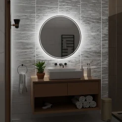 Okrągłe Lustro Łazienkowe Led Wenezia - 50Cm