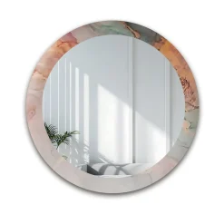 Okrągłe lustro na pastelowym marmurze - MARBLE EUSTOMA