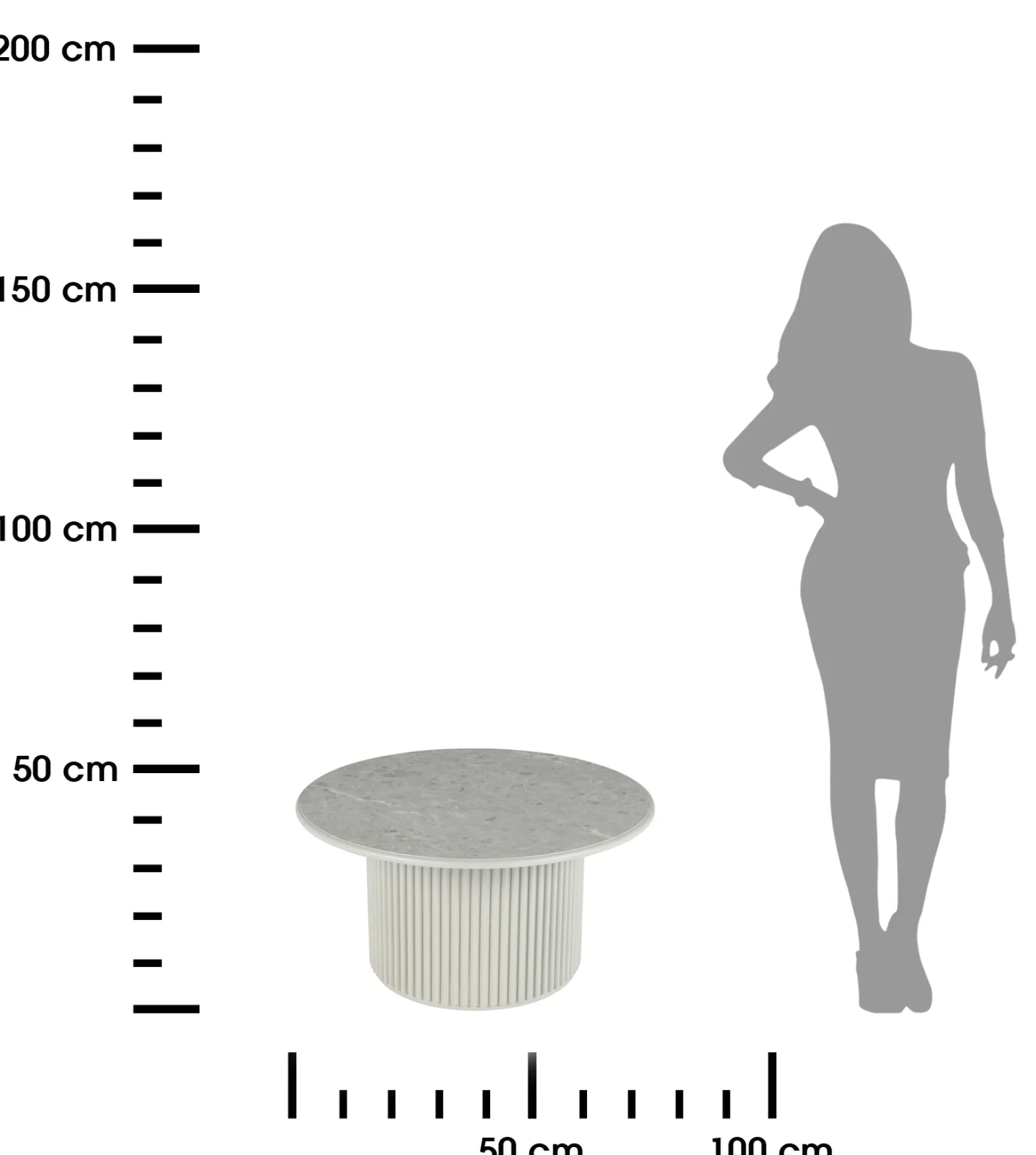 Okrągły stolik kawowy ROMA 80cm szary do salonu kawowy