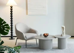 Okrągły stolik kawowy ROMA 80cm szary do salonu kawowy