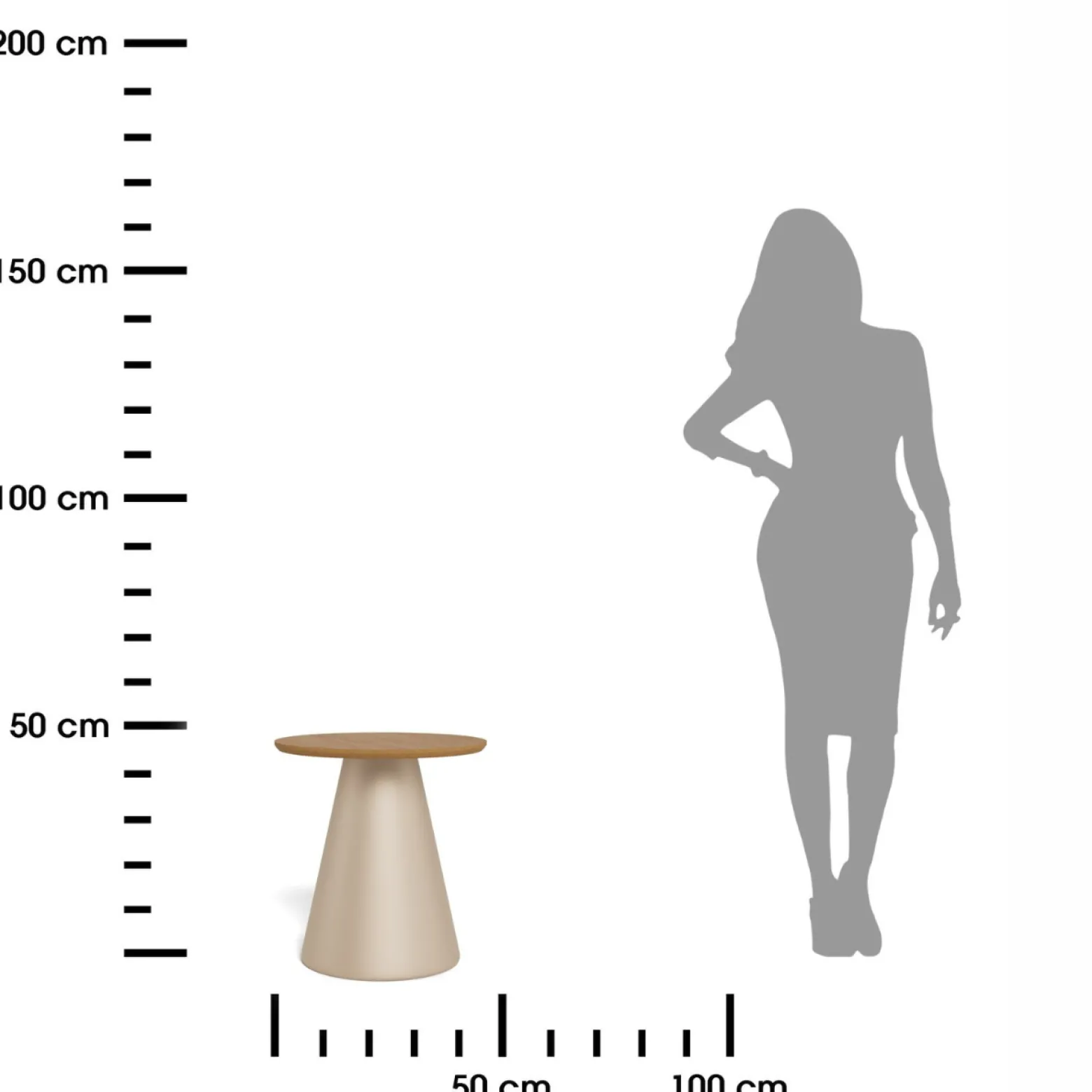 Okrągły stolik kawowy Soli 45 cm beżowy