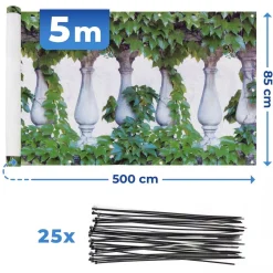 Osłona na balkon Ivy Fence, 5 m x 85 cm