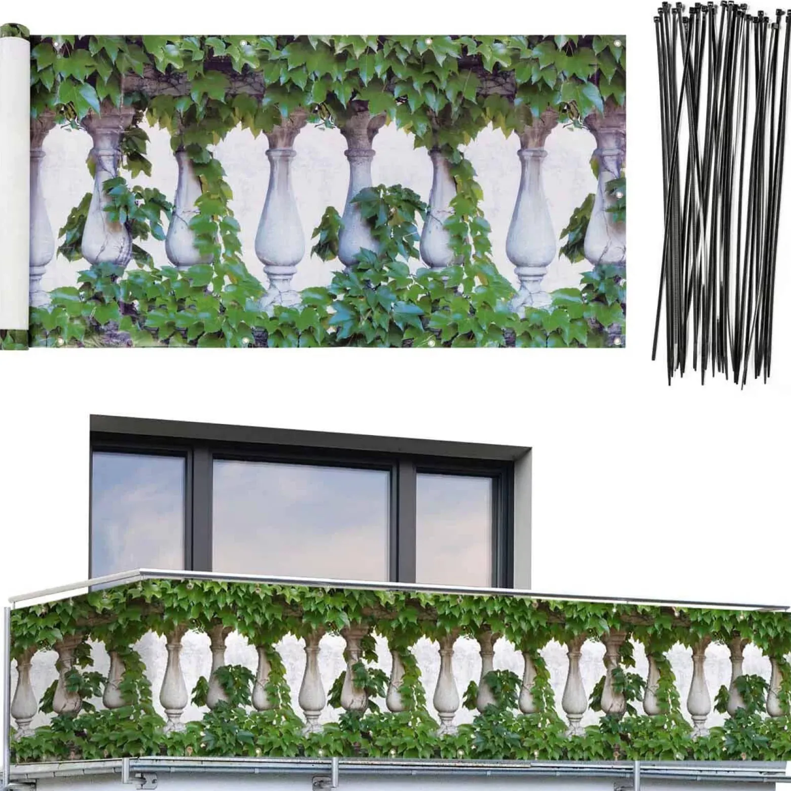 Osłona na balkon Ivy Fence, 5 m x 85 cm